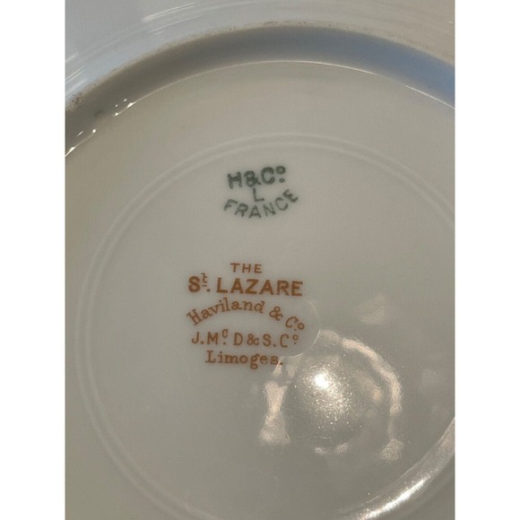 LIMOGES‎ France St. Lazare Haviland FLORAL THISTLE Serving Platter/Dessert Plat - Picture 10 of 11